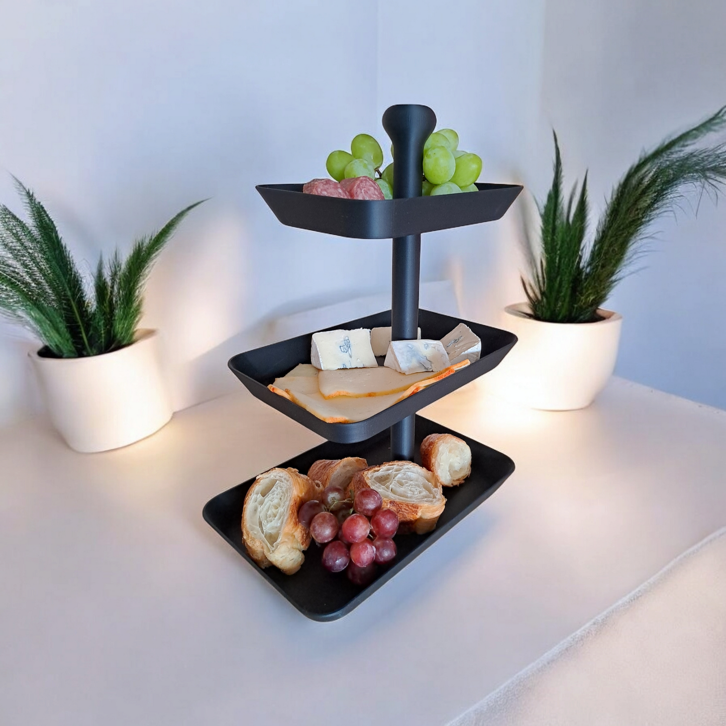 Plateau de service à trois niveaux - Étagère à snacks