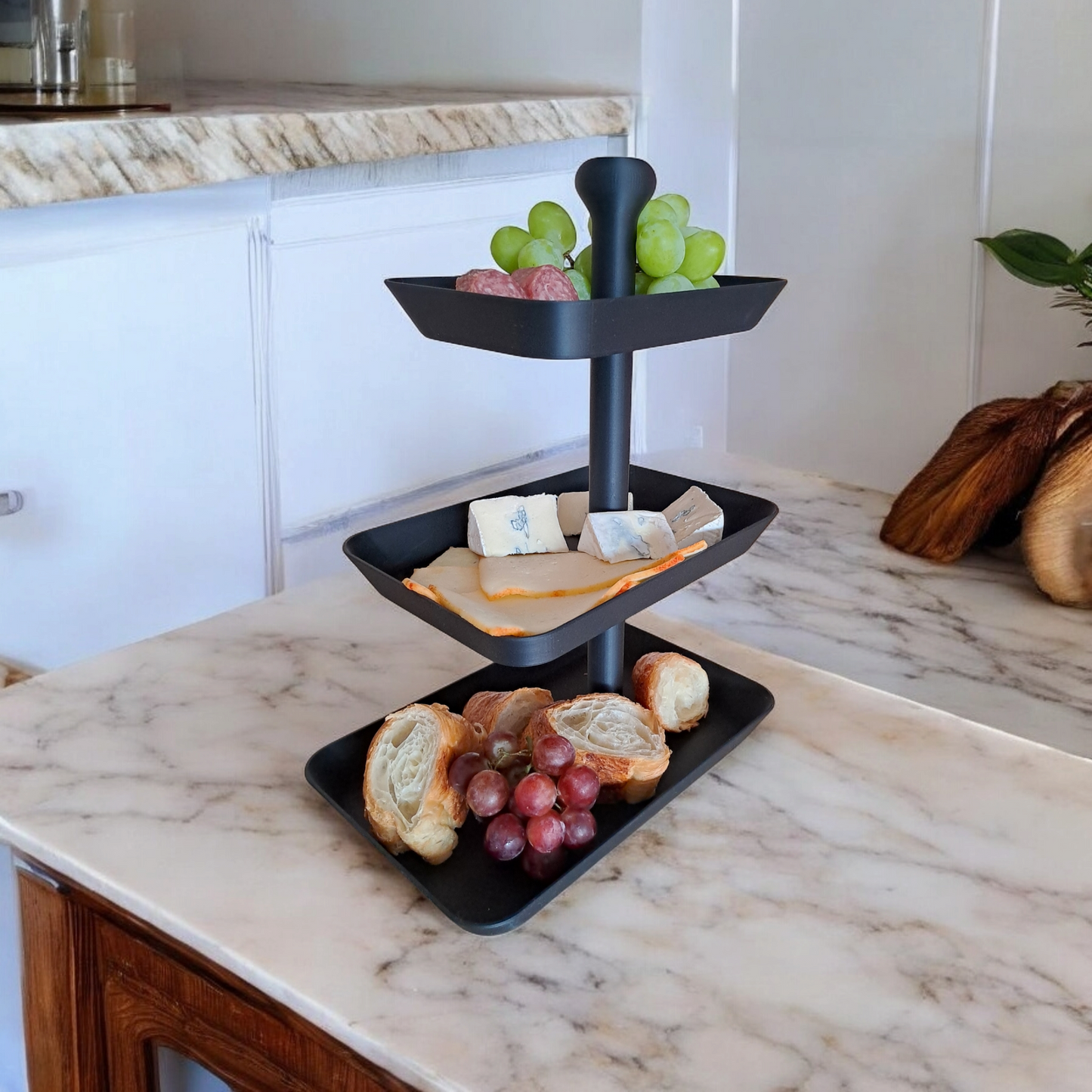 Plateau de service à trois niveaux - Étagère à snacks