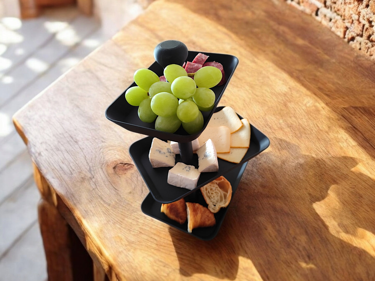 Plateau de service à trois niveaux - Étagère à snacks
