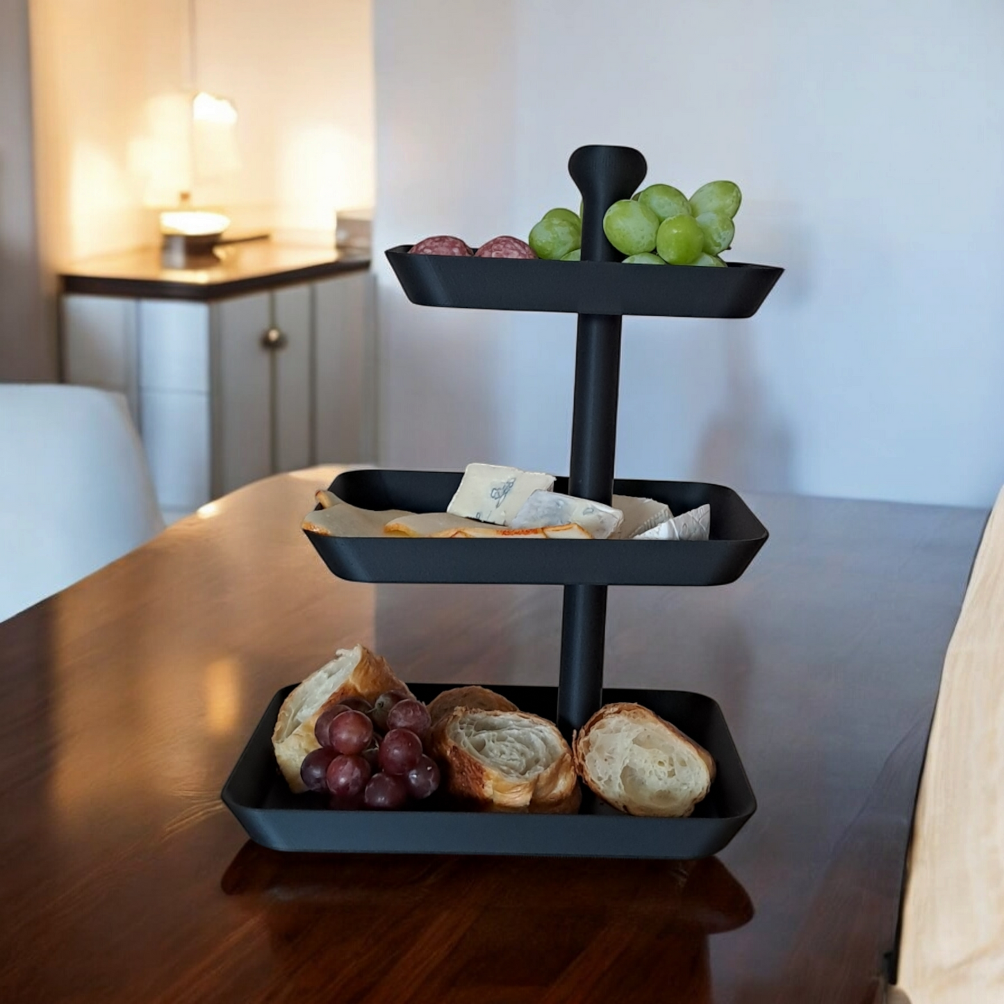 Plateau de service à trois niveaux - Étagère à snacks