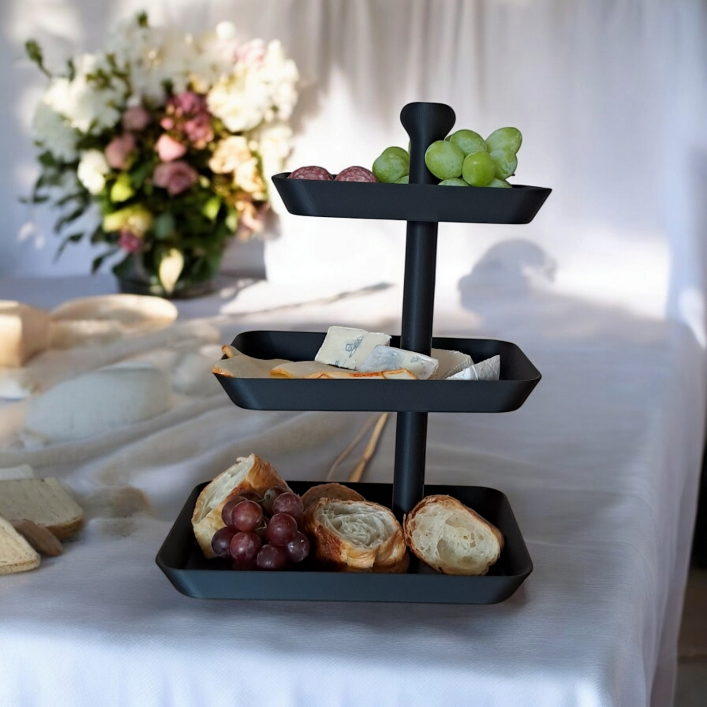 Plateau de service à trois niveaux - Étagère à snacks