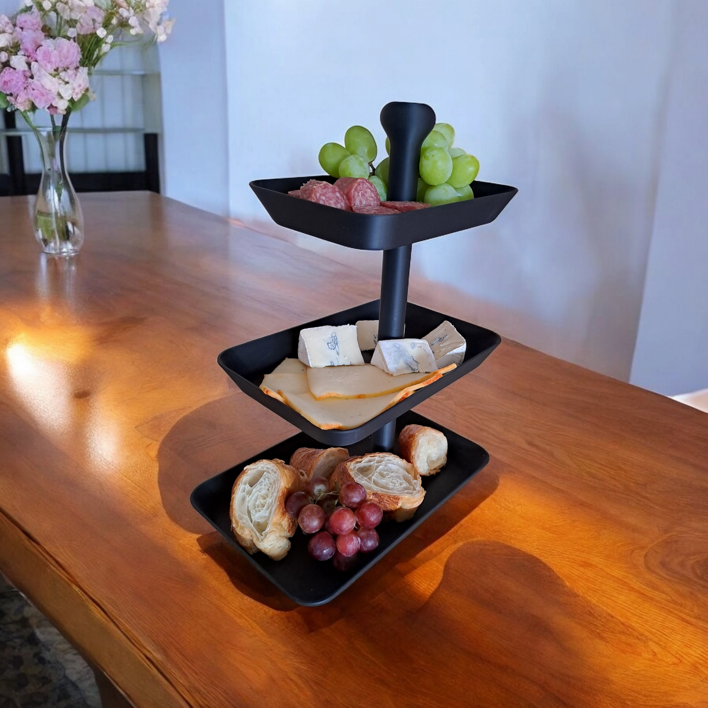 Plateau de service à trois niveaux - Étagère à snacks